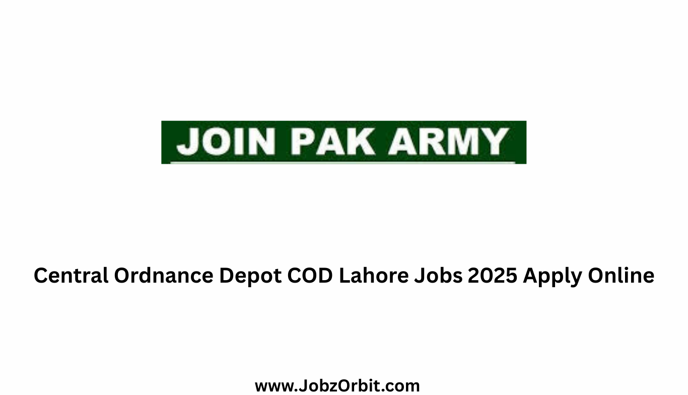 Central Ordnance Depot COD Lahore Jobs 2025 Apply Online